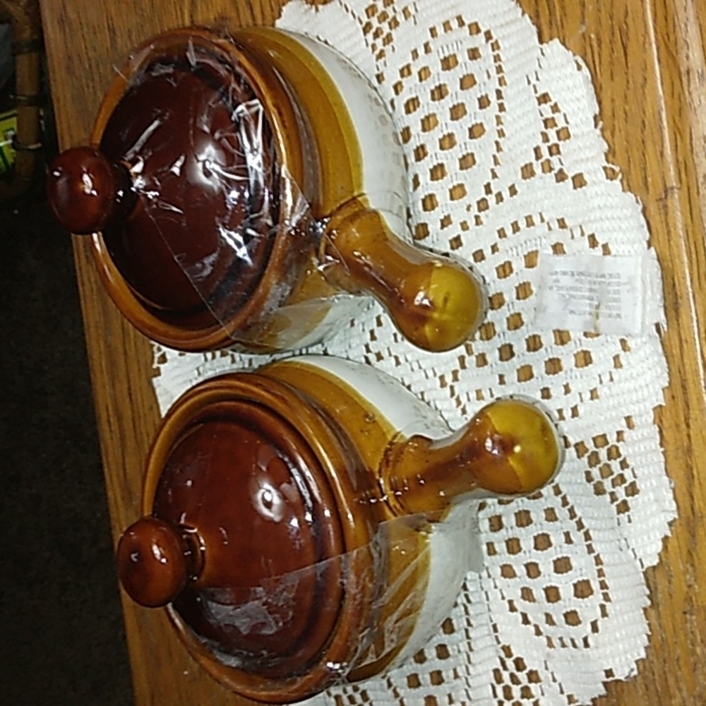 Set of 2 brownstone bean pots - Picture 5 of 5